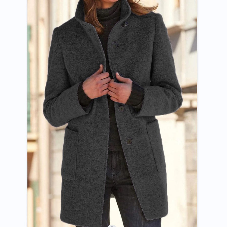 🔥 Poslední den – sleva 50 % 🔥【S–5XL】 Novinka podzim/zima 2026: Elegantní dámský vlněný kabát v retro stylu, jednobarevný