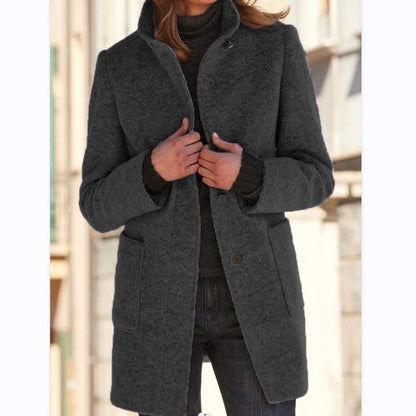 🔥 Poslední den – sleva 50 % 🔥【S–5XL】 Novinka podzim/zima 2026: Elegantní dámský vlněný kabát v retro stylu, jednobarevný