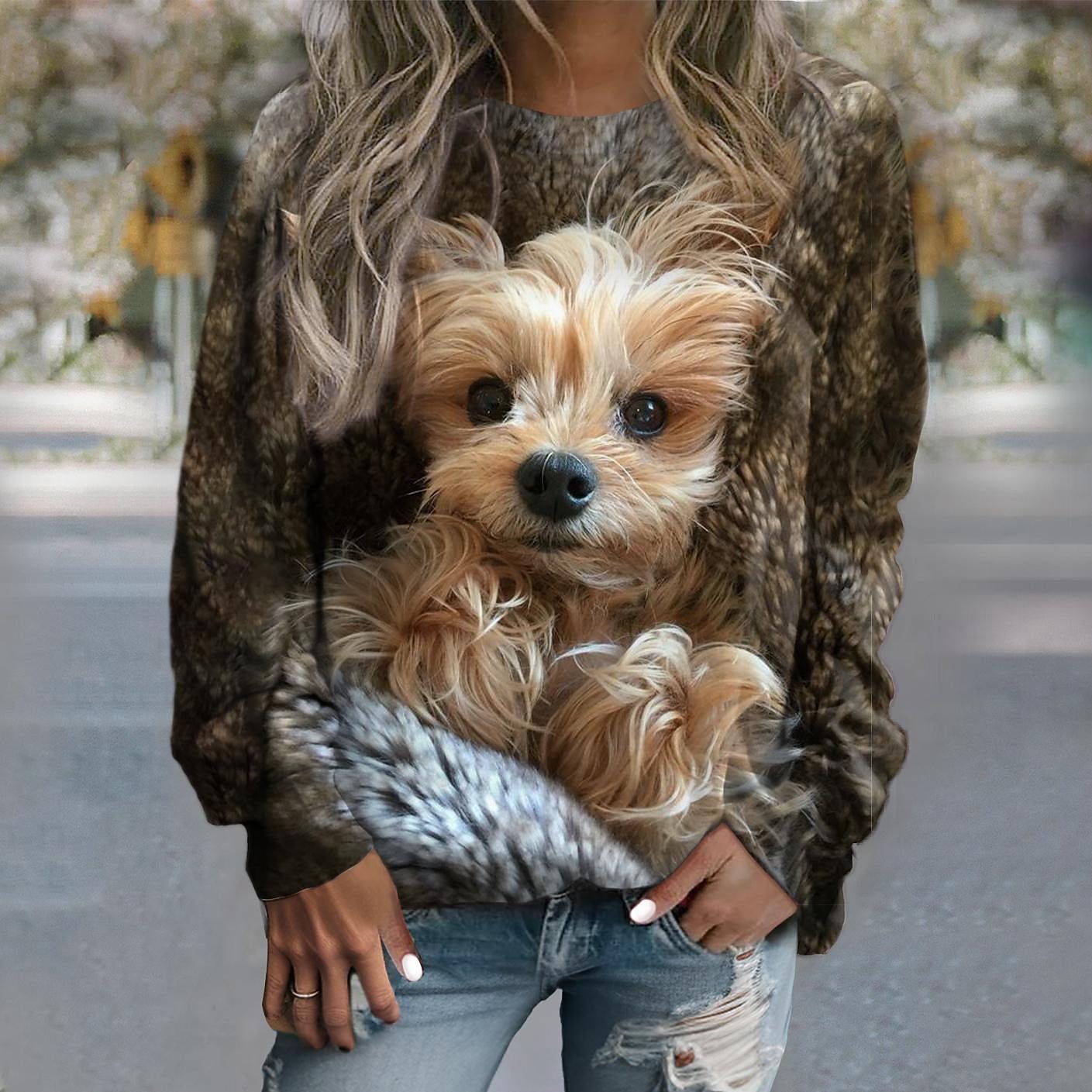 🔥【S-6XL】🐶Urocza bluza z kapturem z głową zwierzęcia dla kobiet 4158917
