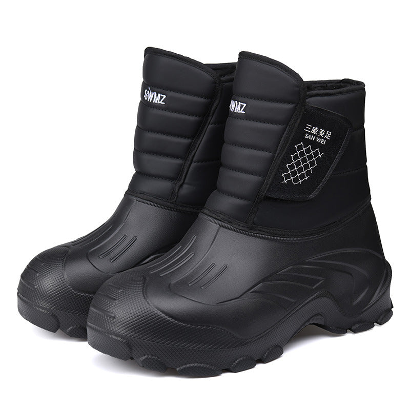 ♥️♥️【40-45】Męskie buty śnieżne, wyściełane polarem, pogrubione, antypoślizgowe, odporne na zużycie, wodoodporne, wysokie z PU-4171221