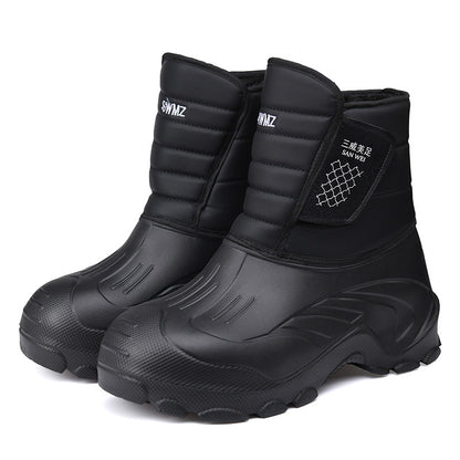♥️♥️【40-45】Męskie buty śnieżne, wyściełane polarem, pogrubione, antypoślizgowe, odporne na zużycie, wodoodporne, wysokie z PU-4171221