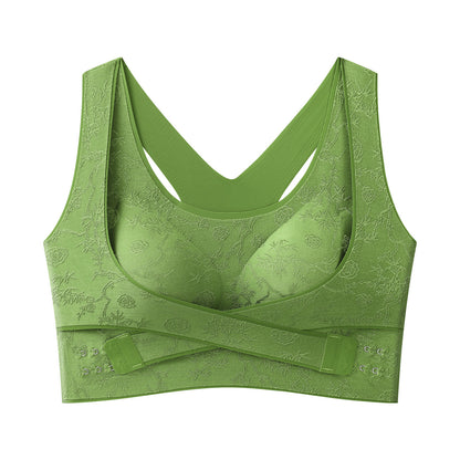 3ks【M-3XL】Nová letní dámská bezešvá podprsenka bez kostic s módním reliéfním vzorem, push-up efekt, tvaruje postavu, prodyšná a pohodlná
