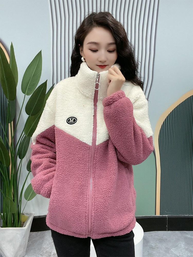 🔥🐏【M-4XL】Zimowa kurtka polarowa, kurtka bawełniana, wzmocniona kurtka bawełniana z wełny jagnięcej, ciepła kurtka-4126018