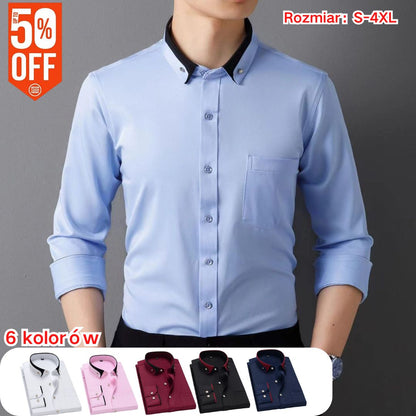 【S-4XL】👕Nowa oddychająca biznesowa koszula męska casual 4205811
