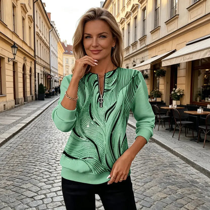 🌺🔥【S-5XL】 Damska črtasta majica z dolgimi rokavi in gumbi – za prosti čas