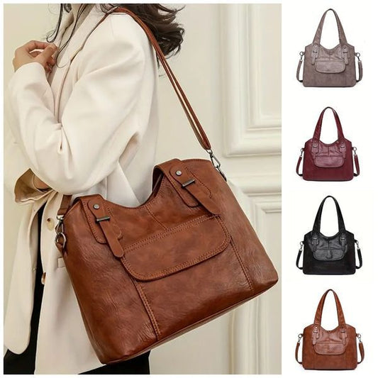 【Nowa popularna odzież damska】🎁👜Nowa modna, pojemna damska torba na ramię wykonana z prawdziwej skóry bydlęcej 4066388