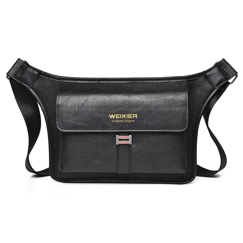 🎉👜Prosta, wodoodporna i pojemna męska torba na ramię wykonana z wysokiej jakości przenośnej skóry syntetycznej PU. 4170893