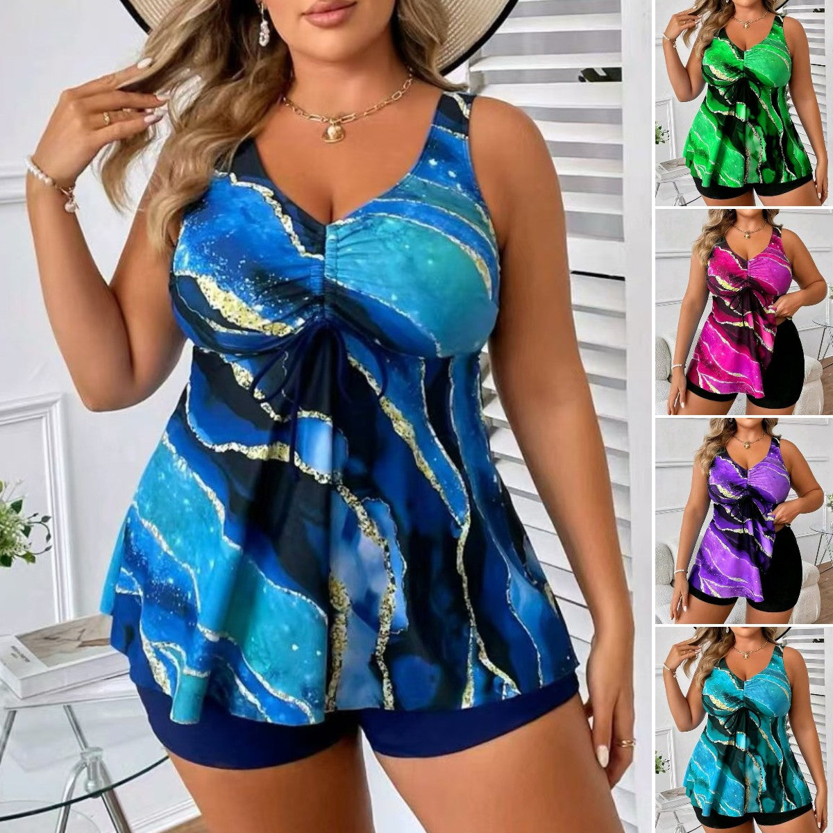 🏖️👙🌴【S-5XL】Stylowy, duży, drukowany kostium kąpielowy