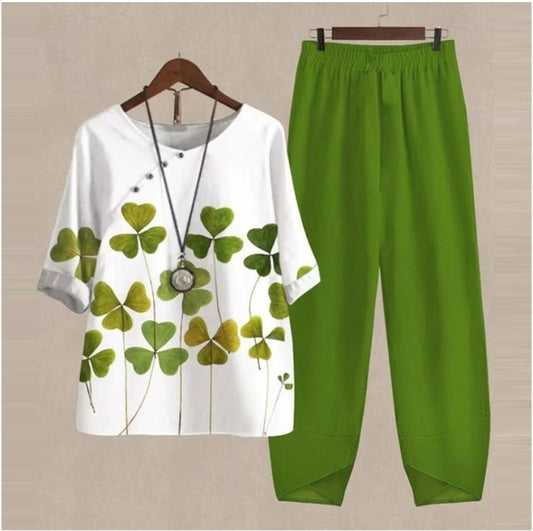 💐✨【S-5XL】2024 Nowy dwuczęściowy garnitur z nadrukiem 3D 【Top + spodnie】-3725556