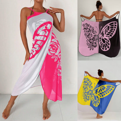 ✨【Nowy produkt ze zniżką】🦋🦋Nowe damskie szyfonowe narzutki przeciwsłoneczne z nadrukiem motyli na plażę 2025 3979177