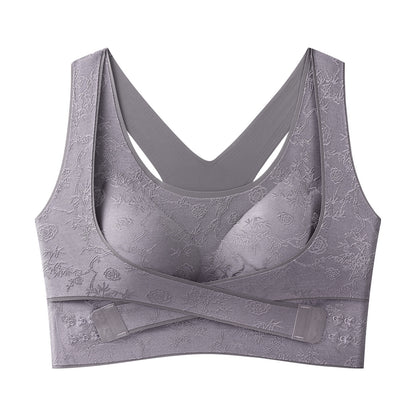 3ks【M-3XL】Nová letní dámská bezešvá podprsenka bez kostic s módním reliéfním vzorem, push-up efekt, tvaruje postavu, prodyšná a pohodlná