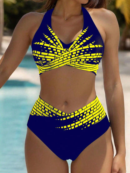 👙Sleva 50 % 💥 👙Dvoudílné bikiny pro ženy ve větších velikostech 【L–5XL】✅ Vysoký pas ✅ Vysoká elasticita-4224355