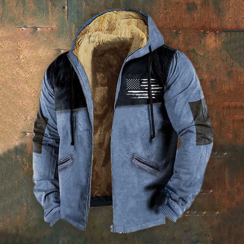 👨‍💻🧥✨【S-5XL】🔥Nowa męska bluza z kapturem w stylu retro z zamkiem błyskawicznym i nadrukiem cyfrowym 3D-4140433