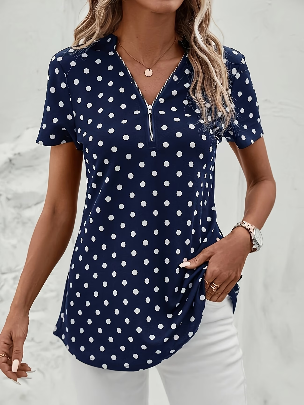 【S-2XL】Platba při převzetí🌸 Stylová dámská halenka s puntíky - pohodlná na každý den