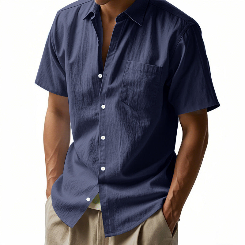 【S-3XL】👔 Krátká lněná košile – maximální pohodlí a stylový henley límec 🌿 Skvělá volba na léto i každodenní nošení! ✨