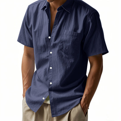 【S-3XL】👔 Krátká lněná košile – maximální pohodlí a stylový henley límec 🌿 Skvělá volba na léto i každodenní nošení! ✨