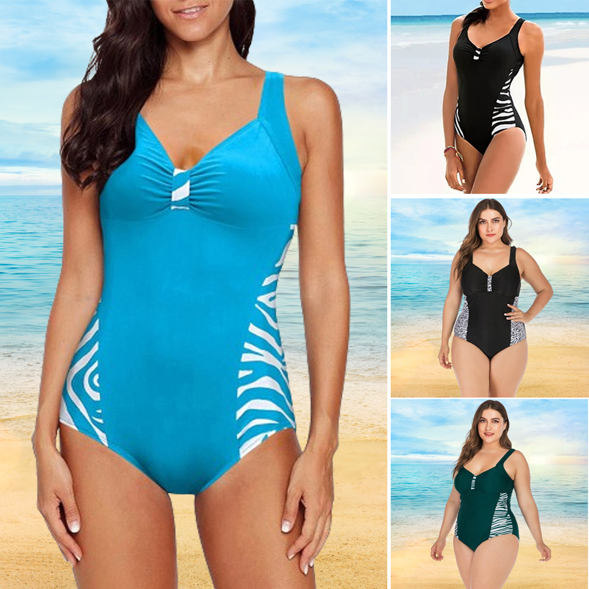 🩱 【S-5XL】 2025 modny klasyczny jednoczęściowy strój kąpielowy w paski