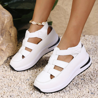 🔥【Oferta specjalna】【Kup 1, otrzymaj 1 gratis】 🌸【35-43】Modne damskie sandały na 2025 rok, wykonane z prawdziwej skóry, z wygodnym ażurowym obcasem-4035768