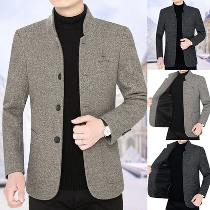 ⛄️🤗【M--4XL】🔥 Nové sako s klopou, pánský vlněný svetr z tlustého sametu, podzimní a zimní