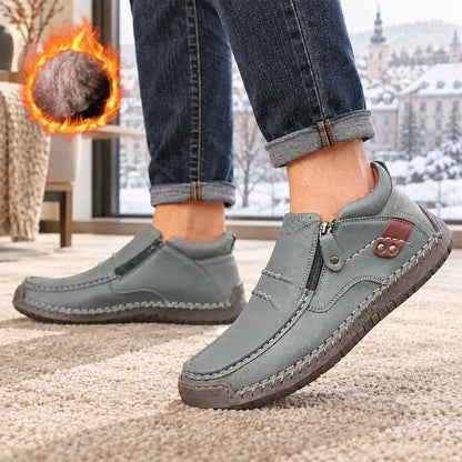 👞【 38–48】Pánské zimní zateplené boty na řízení, kvalitní kůže, ruční výroba, protiskluzová podrážka, široká špička a podpora klenby ✅ Platba na dobírku